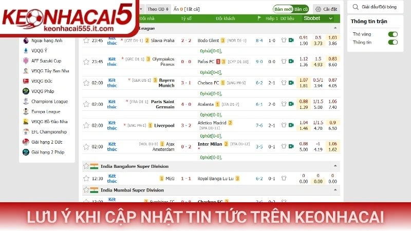 Lưu ý khi cập nhật tin tức trên Keonhacai